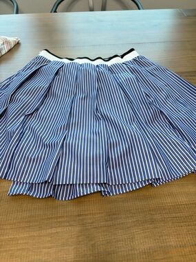 Uniqlo Blue and White Striped Circle Skirt